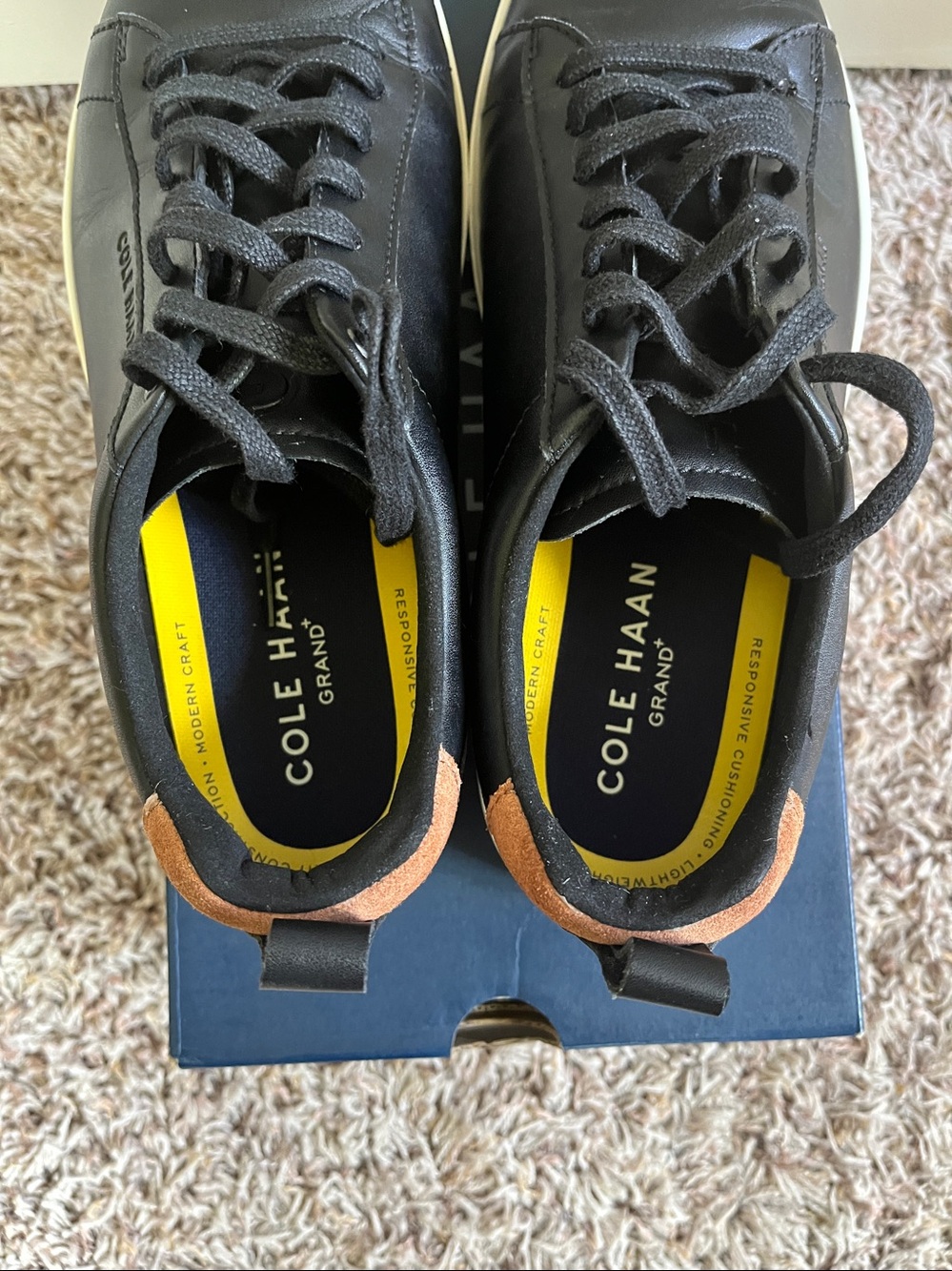 Cole Haan Black Grand Crosscourt Leather Low-Top Sneakers mens 8.5 - Picture 6 of 9